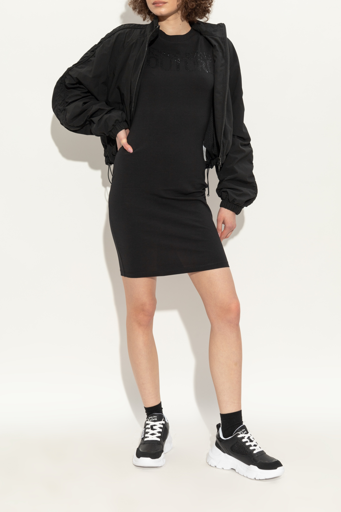 スニーカー VERSACE JEANS COUTURE Woman Sneakers Black 78VA3SC2ZPB04 899 Black Sneakers with logo Versace Jeans Couture - Vitkac France